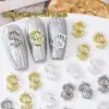 Explosiones Transfronterizas Joyería de Aleación para Uñas Dinero Dólar Joyería de Diamante Lujo Ligero Símbolo de Dólar Tridimensional Accesorios para Uñas Mayoreo