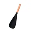 Espátula de Silicone com Cabo de Madeira Estilo Japonês, Espátula de Silicone Antiaderente Resistente a Altas Temperaturas, Espátula Multifuncional para Suplementos Alimentares, Espátula para Pipoca, Espátula para Gelo