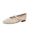 Zapatos Mary Jane Redondos Calados Tejidos Estilo Francés de Talla Grande Transfronterizos para Mujer, Nuevos Zapatos Individuales Transpirables Retro Verano 2026