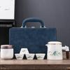 Viagem kung fu chá conjunto terno bolsa portátil carro ao ar livre cerâmica bule Express Cup camping presente de viagem