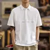 Camisa polo minimalista de manga corta estilo japonés, camisa holgada de talla grande para hombre, camiseta casual de verano extragrande con cuello de solapa