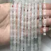 Cuentas Redondas Verdes de Tianshan 7A Naturales Cuentas Sueltas Verde Hielo Pulsera de Jade Semiacabada DIY Cuentas de Bambú Seda Dorada Jade
