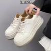 Zapatillas Deportivas de Plataforma con Cordones, Punta Redonda, Piel Genuina, Suela Gruesa para Mujer, Aumentan la Altura, Zapatos Blancos, Zapatos de Mujer, Nuevo 2026, Zapatos Individuales Casuales Deportivos