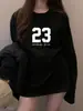 Estilo Simples com Estampa Alfanumérica Casual para Primavera e Outono de 2025 Roupas de Exterior Esportivas Versáteis Blusas de Manga Longa para Mulheres
