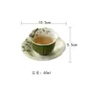 Juego de Té Kung Fu Pintado a Mano con Relieve de Margarita de Tres Diseños con Taza Gaiwan Retro para Té y Taza de Maestro Pequeña de Mandarina Verde