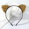 Diadema con Orejas de Gato Linda Súper Linda Dulce Diadema de Leopardo Joyería para Niña Diadema Adorno para la Cabeza Celebridad de Internet Tarjeta para el Cabello Lavar la Cara