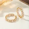 Pendientes de Aro Grandes de Piedras Preciosas de Colores Vintage para Mujer, Pendientes Cuadrados de Circonita de Colores Dorados, Suministro Mayorista de Joyería Transfronteriza, Abastecimiento Personalizado