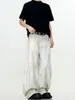 Verão 2026 Novo Estilo Comércio Exterior Lavado Personalizado Jeans Desgastado Tendência Japonesa Solto Casual High Street Calças Longas