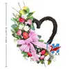 Guirlanda de Primavera Amazon Estilo Americano Guirlanda de Flores Artificiais de Primavera Linho Imitação Laço Listrado Preto e Branco Guirlanda Meia-Lua