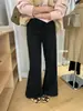 Té Verde Limón Colección Otoño 2026 Estilo Coreano para Mujer Sencillo Versátil Adelgazante Rejuvenecedor Cordón Microcampana Casual Pantalones 11361
