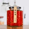 Frasco de Vidrio Hexagonal Transparente Botella para Pepinillos Sellada a Prueba de Fugas Etiqueta Personalizada Logo Almacenamiento de Alimentos Lata Botella de Almacenamiento