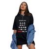 Camiseta de Manga Corta con Hombro Caído de Personalidad Street de Amazon Tendencia de Comercio Exterior para Hombre y Mujer Patrón Personalizado LOGOTIPO