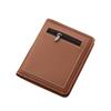 Cartera Vertical para Hombre Corta con Cremallera Cartera para Hombre Diseño de Nicho Cartera Pequeña de Cuero para Hombre Puede Caber Licencia de Conducir