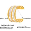 Brazalete Abierto de Acero Inoxidable con Textura de Hoja Misteriosa, Chapado en Oro Real de 18 Quilates, Brazalete Ancho Hueco de Color Bloqueado, Artesanía Exagerada y Pesada