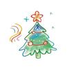 Pegatina de tatuaje de árbol de Navidad con dibujos animados para niños, resistente al agua, duradera, para brazo, cara, fiesta, accesorios decorativos