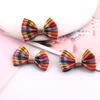 Estilo britânico xadrez gravata arco DIY artesanal caseiro grampo de cabelo têxteis para o lar Roupas sapatos e chapéus Acessórios Material Acessórios