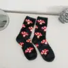 Calcetines de Lana Estilo Japonés de Dibujos Animados para Mujer, Gruesos de Algodón para Dormir de Otoño e Invierno, Nuevos Cálidos de Felpa de Moda para el Hogar, de Media Pantorrilla