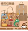 Bolsa de Almacenamiento Portátil de Gran Capacidad para Niños, Bolsa con Cremallera Linda y Moderna para Amigos, Bolsa de Viaje de Fieltro con Dibujos Animados
