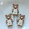 Overol de Dibujos Animados Oso Conejo DIY Pegamento de Crema Pasador Hecho a Mano Joyería Accesorios Decorativos de Resina Nan 13