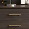 Manija de Armario de Aleación de Zinc Nórdica de Lujo Ligero, Manija de Puerta de Cajón y Gabinete Minimalista Moderno Francés Color Cobre, Dorado Champagne
