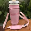 Venta caliente transfronteriza cubierta para vaso de hielo de 40 oz material de buceo bolsa diagonal para coche cubierta para botella de agua con asa Stanley en stock