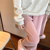 Pantalones de pana gruesa con forro polar de chenilla, pierna ancha para mujer, Otoño e Invierno, Talla Pequeña, Nuevos 2026, Tiro Alto, Caída Suelta, Largo hasta el Suelo