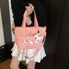 Bolsa de Tela Simple Nuevo Gato Dibujo Animado Linda Estudiante Oficina Chica Estudiante Corazón Bolsa de Almuerzo Bolsa de Almuerzo Bolso Cruzado