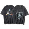 Banda de Rock Estadounidense Justin Bieber Manga Corta Vtg Retro Hombres y Mujeres High Street Calavera La Misma Tendencia de Bieber
