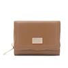 Cartera para Mujer Corta Estilo Coreano Pu Color Puro Cierre de Cremallera Hebilla Plegable Ranuras para Múltiples Tarjetas Monedero para Estudiante Soporte para Billetes de Mujer