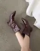 Botines de Aguja Puntiagudos con Forma de Corazón Dulce y Fresco Estilo Vintage Chuyuji para Mujer, Botas de Moda Versátiles con Pedrería Estilo Francés