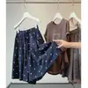 Shorts casuais folgados de algodão e linho com estampa de bolinhas, estilo retrô artístico e moderno, calças largas versáteis de verão novas, shorts femininos de comprimento até o joelho