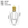 Atacado Em Estoque Frascos de Perfume de 30/50/100ml com Formato Irregular, Frascos de Vidro Vazios com Tampas Douradas e Cabeças Spray, Embalagem de Alto Padrão