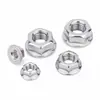 Fabricante Porca Sextavada com Flange Aço Inoxidável 304 Din9623M2M3M4M5M6M8 Porca Sextavada com Flange Antiderrapante Serrilhada