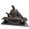 Escultura Personalizada de Bronce Fundido de Wang Xi Zhi, Estatua de Bronce de Figura de Calígrafo, Escultura Grande de Bronce de Wang Xi Zhi para Cultura del Campus