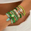 Joias Transfronteiriças Europeias e Americanas, Pulseiras de Contas Estilo Étnico Boêmio, Pulseiras Elásticas de Cristal Empilhadas com Design Atacado