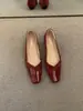 Zapatos planos de noche estilo francés para mujer, colección otoño 2026, punta cuadrada, zapatos Mary Jane planos, diseño retro de nicho, mocasines de suela blanda