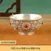Cuenco de Flores Plateado Antiguo al por Mayor, Colección Antigua, Dinastía Qing, Cuenco de Flores Hecho en el Año Qianlong, Mobiliario para el Hogar