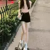 Suministro de Guangzhou Pantalones Cortos de Mezclilla Negros de Cintura Alta para Mujer Verano Pequeños Elásticos Ropa Exterior Chica Caliente Super Shorts Ajustados que Resaltan la Cadera