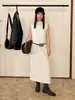 Vestido de Punto Suelto sin Mangas con Cuello Medio Alto Estilo Coreano Tg para Mujer Otoño e Invierno 2025 Nuevo Vestido Largo 25871