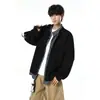 Moletom Duas Peças Patchwork Estilo Novo Outono 2026 Masculino, Moletom Casual Versátil Patchwork Listrado Tamanho Plus