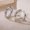 Brincos Argola Lisos Clássicos Mais Vendidos 4.0 Aço Titânio, Não Desbotam, Brincos Modernos e Simples para Mulheres, Brincos Redondos Color Block de Alta Qualidade