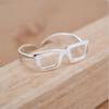 Anel de Prata Tailandês Atacado Estilo Coreano Moda Simples Literário Óculos Pequeno Fresco Criativo Anel Personalizado Atacado