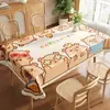 Toalha de Mesa Capivara Sem Lavar Impermeável à Prova de Óleo Resistente ao Calor 2025 Novo Modelo Retangular para Mesa de Jantar Cartoon para Mesa de Café