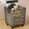 Cesta para ropa sucia para guardar ropa sucia y juguetes cesta de almacenamiento baño con ruedas carrito pequeño móvil cesta para ropa sucia del hogar cesta de lavandería