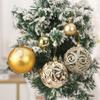 Ventas calientes transfronterizas creativas 6 juegos de 12 adornos de bolas navideñas pintadas colgante de decoraciones navideñas bola de plástico en caja