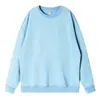 Sudadera de algodón puro con cuello redondo y logo personalizado, top de corte holgado, camiseta cultural para parejas, talla europea, 300 g, talla grande, estilo casual
