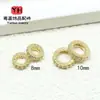 Anillo Colgante de Diamante de Zircón de Color Conservante Rellenado de Oro de 14K Cuentas Espaciadoras Pulsera DIY Collar Cuentas Sueltas Accesorios