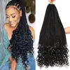 Pelucas Europeas y Americanas Transfronterizas con Caída Recta y Cola Suelta Trenza de Tres Hebras Crochet Hair Trenzas de Caja Diosa Pelo Esponjoso