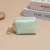 Bolsa de Monedas Patchwork Perlado Creativa, Llavero Mini Bolsa de Almacenamiento de Lápiz Labial de Alto Valor y Auriculares con Diseño de Cuadros Geométricos