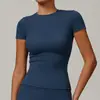 Conjunto de Yoga Tipo A para Mujer, Ropa Deportiva de Manga Corta Corta Ajustada de Secado Rápido para Pilates Fitness Training Running en Verano